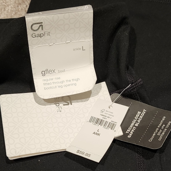 Gap GapFit Gflex Bootcut Leg Large Ankle Regular Rise Black Leggings Pants NWT - Picture 7 of 10